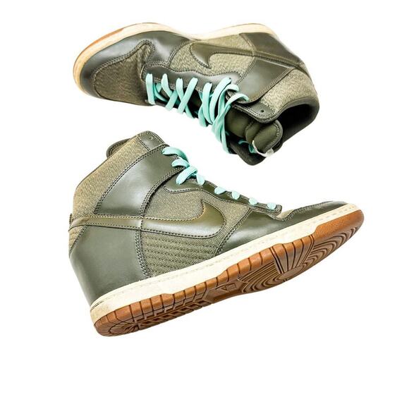 Nike Dunk Sky High Wedge Green Sneaker Tiffany Blue Laces Size 10 - Picture 7 of 7